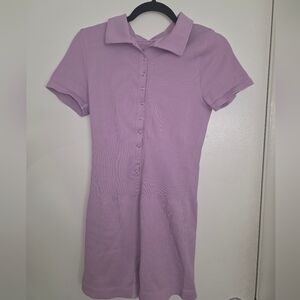 Elegant Lavender Polo Jumpsuit